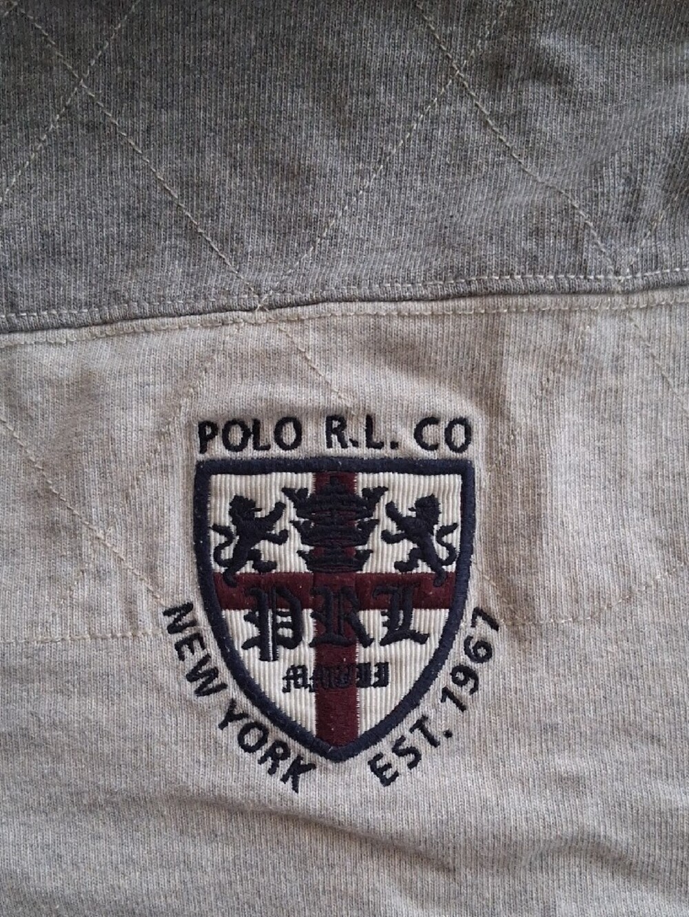 Polo by Ralph Lauren Grey and White Striped Rugby Polo - Picture 2 of 4
